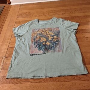 green monet "Jerusalem artichoke flowers" painting shirt from primark size xl